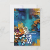 抽象芸術ブロンズ、金ゴールドブルーバロックスタイル 出欠カード (裏面)