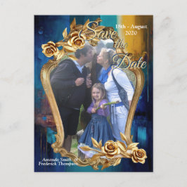 抽象芸術ブロンズ、金ゴールドブルーバロックスタイル 案内ポストカード