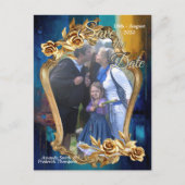 抽象芸術ブロンズ、金ゴールドブルーバロックスタイル 案内ポストカード (正面)