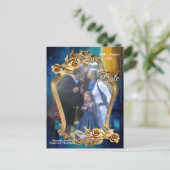 抽象芸術ブロンズ、金ゴールドブルーバロックスタイル 案内ポストカード (スタンド正面)