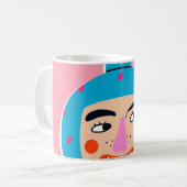抽象芸術ブーム顔 コーヒーマグカップ (正面左)