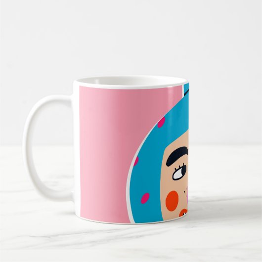 抽象芸術ブーム顔 コーヒーマグカップ (左)