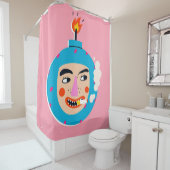 抽象芸術ブーム顔 シャワーカーテン (インサイチュ)