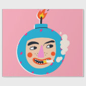 抽象芸術ブーム顔 ラッピングペーパー (フラット)