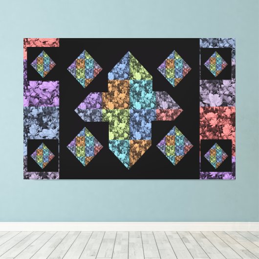 抽象芸術プラス数々のサイン色のフローラキャンバスアート キャンバスプリント (インサイチュ (ウッドフロア))