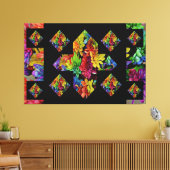 抽象芸術プラス数々のサイン色フローラ キャンバスプリント (インサイチュ (リビング))