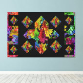 抽象芸術プラス数々のサイン色フローラ キャンバスプリント (インサイチュ (ウッドフロア))