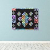 抽象芸術プラス数々のサイン色フローラ キャンバスプリント (インサイチュ (ウッドフロア))