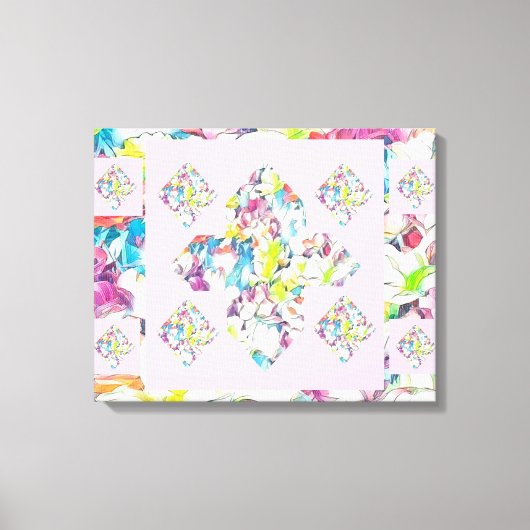 抽象芸術プラス記号カーネーションアート（フローティング付） キャンバスプリント (正面)