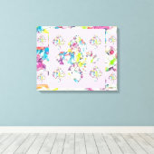 抽象芸術プラス記号カーネーションアート（フローティング付） キャンバスプリント (インサイチュ (ウッドフロア))