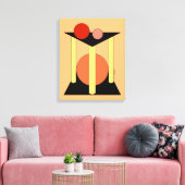 抽象芸術プラットフォーム、柱、および円 キャンバスプリント (インサイチュ (リビング))