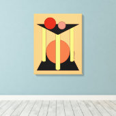 抽象芸術プラットフォーム、柱、および円 キャンバスプリント (インサイチュ (ウッドフロア))