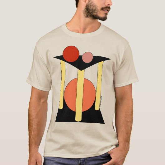 抽象芸術プラットフォーム、柱、および円 Tシャツ (正面)
