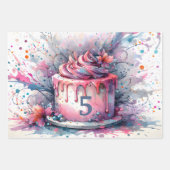 抽象芸術プリンセス城魔法おとぎ話の誕生日 ラッピングペーパーシート (正面3)