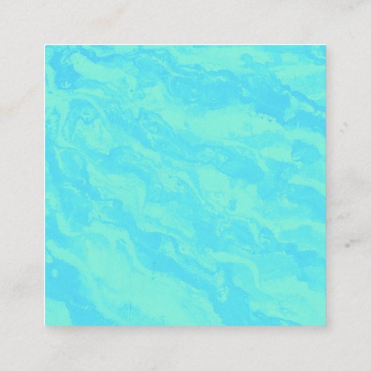 抽象芸術プリントシーフオムグリーンジュエリー表示カード スクエア名刺 (裏面)