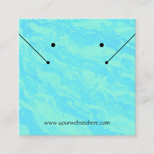 抽象芸術プリントシーフオムグリーンジュエリー表示カード スクエア名刺 (正面)