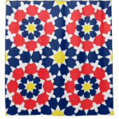 抽象芸術プリント(星とx-es) シャワーカーテン (正面)