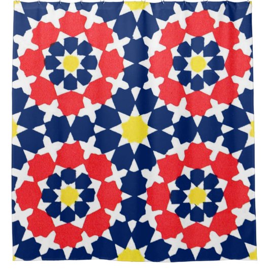 抽象芸術プリント(星とx-es) シャワーカーテン (正面)