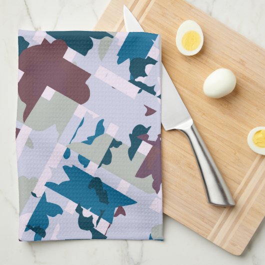 抽象芸術プレイドデザイン1 キッチンタオル (四つ折り)