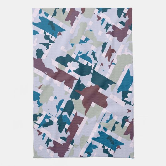 抽象芸術プレイドデザイン1 キッチンタオル (縦)