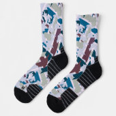 抽象芸術プレイドデザイン1 ソックス (左)