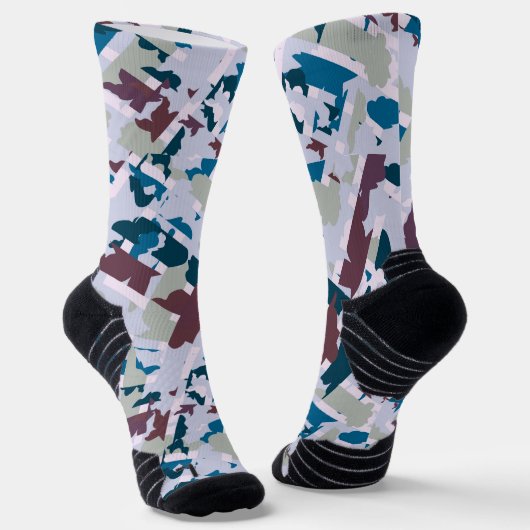 抽象芸術プレイドデザイン1 ソックス (傾斜あり)