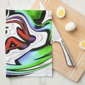 抽象芸術プロファイルアートプリント キッチンタオル (四つ折り)