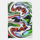 抽象芸術プロファイルアートプリント キッチンタオル (縦)