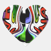 抽象芸術プロファイルアートプリント ハートシール (正面)