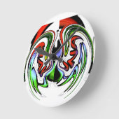 抽象芸術プロファイルアートプリント ラウンド壁時計 (傾斜)