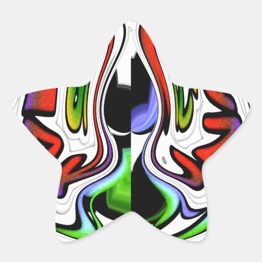 抽象芸術プロファイルアートプリント 星シール (正面)