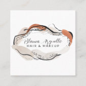 抽象芸術ヘアメイクアップアーティストアポイントメント& スクエア名刺 (正面)