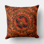 抽象芸術ヘキサゴンとキューブ赤い染色された12月 クッション (裏面)