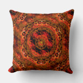 抽象芸術ヘキサゴンとキューブ赤い染色された12月 クッション (正面)