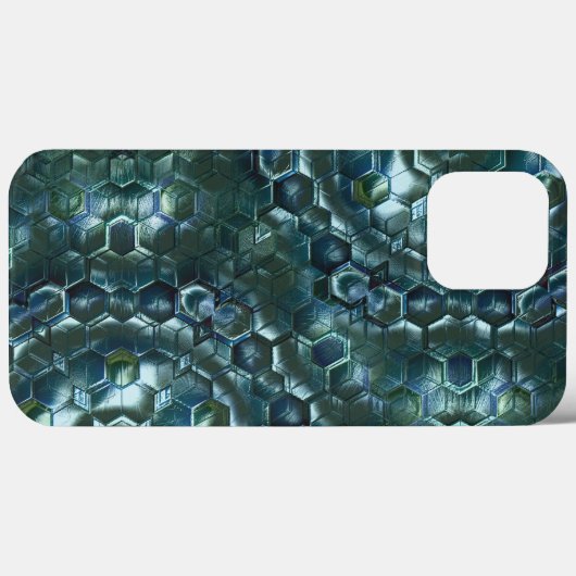 抽象芸術ヘキソンのステンドルミコダークシアン Case-Mate iPhoneケース (裏面 (横))