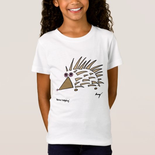 抽象芸術ヘッジホッグガールズジャージーTシャツ Tシャツ (正面)