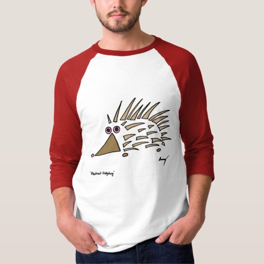 抽象芸術ヘッジホッグメンズラグランTシャツ Tシャツ (正面)