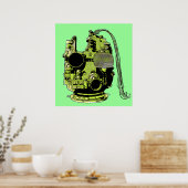 抽象芸術ヘッドレトロ色プリント ポスター (キッチン)