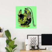 抽象芸術ヘッドレトロ色プリント ポスター (ホームオフィス)