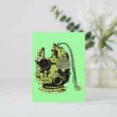 抽象芸術ヘッドレトロ色葉書 ポストカード (スタンド正面)