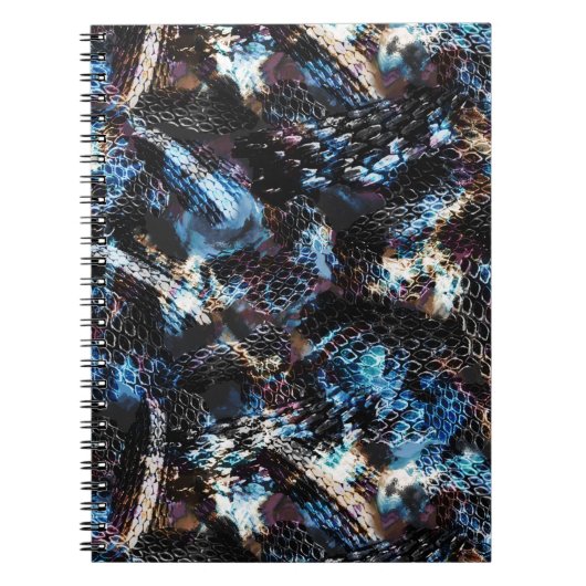 抽象芸術ヘビ皮膚爬虫性プリント ノートブック (正面)