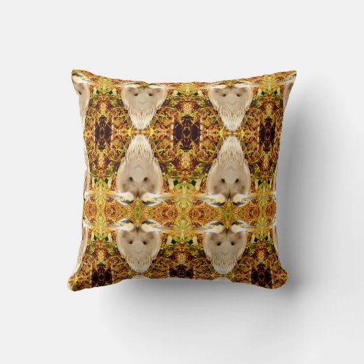 抽象芸術ヘロンパタパターン(の模様が)あるン。バック無地のブラック クッション (裏面)