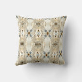 抽象芸術ヘロンパターン。バックパターン(の模様が)あるグ無地のレイ クッション (裏面)