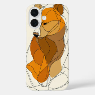 抽象芸術ベアキューブシルエット iPhone 16ケース