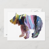 抽象芸術ベアーキューブシルエット ポストカード (正面/裏面)