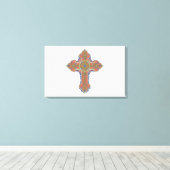 抽象芸術ベクタークリスチャン十字宗教 キャンバスプリント (インサイチュ (ウッドフロア))