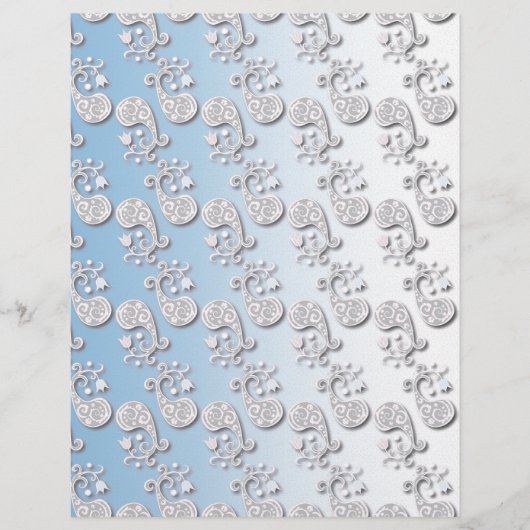 抽象芸術ベビーブルー&ピンクパステルフローラ (正面)