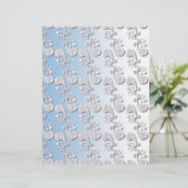 抽象芸術ベビーブルー&ピンクパステルフローラ (スタンド正面)