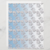 抽象芸術ベビーブルー&ピンクパステルフローラ (正面/裏面)