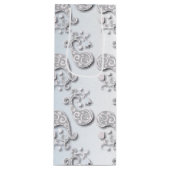 抽象芸術ベビーブルー&ピンクパステルフローラ ワインギフトバッグ (正面)